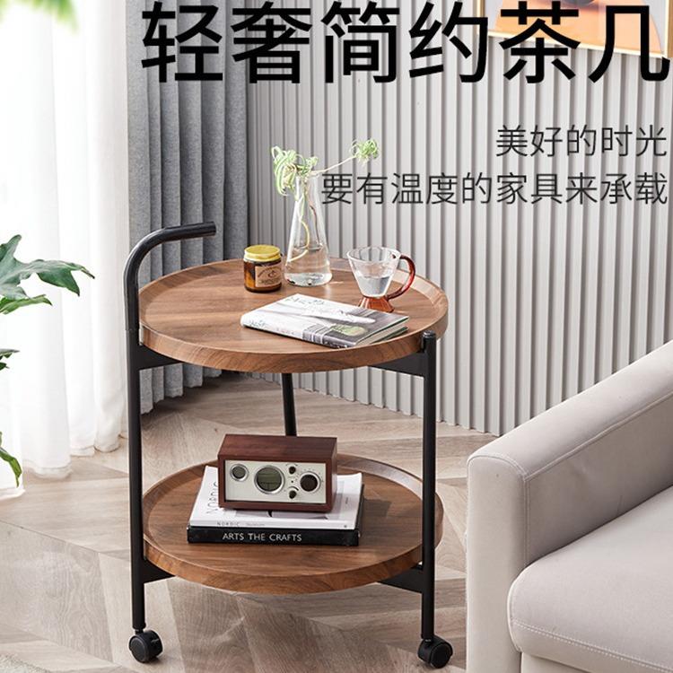 可移动小茶几小推车客厅沙发边几迷你小桌子置物架带轮北欧风餐车
