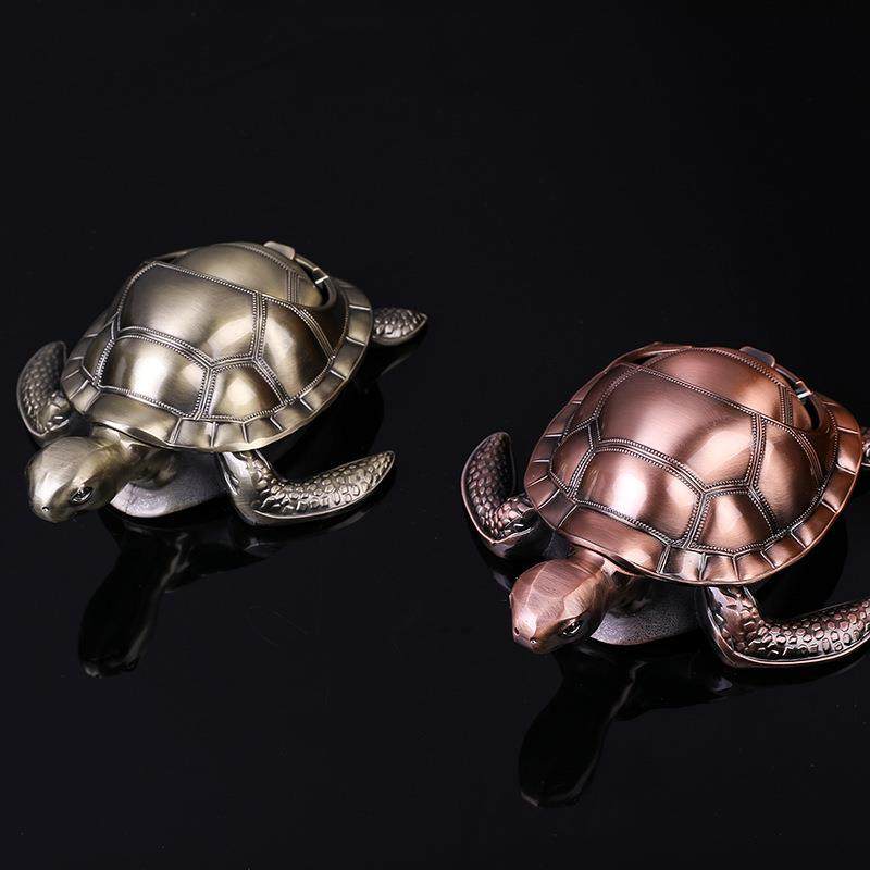 复古金属海龟带盖防风防摔创意烟灰缸装饰工艺品办公室家居摆件,金属材料及制品,金属加工件/五金加工件,淘宝优惠券,粉丝福利购,淘宝优惠卷