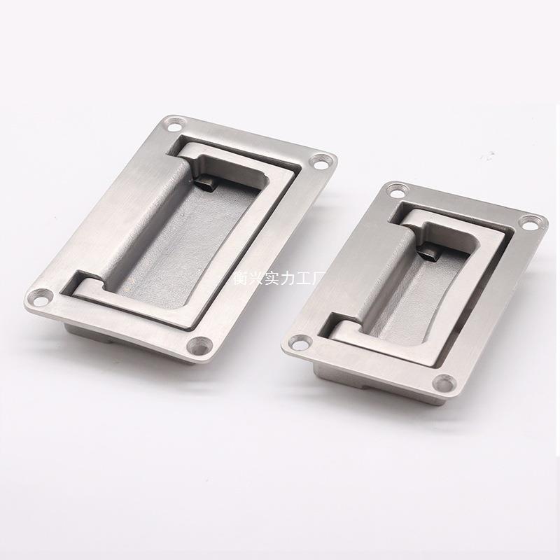 304不锈钢折叠平面隐藏式抽屉柜门暗拉手设备箱电柜提手LS702-1-2