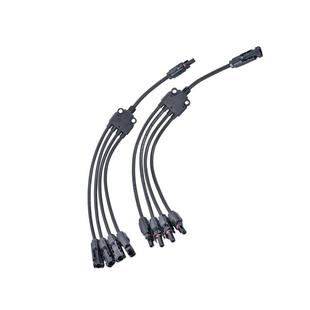 Y型五通MC4分支连接器太阳能接线端子4转1带线接头阻燃PPO材质