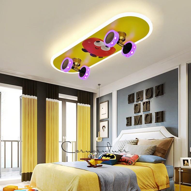 新款极简创意RGB滑板车儿童灯设计师超亮大气护眼宝宝房间灯