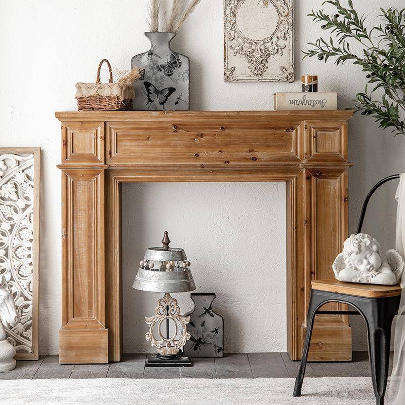 美式乡村壁炉装饰家用入户条案玄关台简约民宿置物架极简风