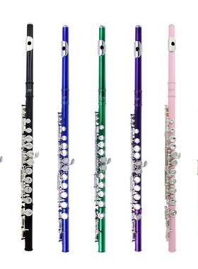 SLADE雷德16孔长笛C调白铜管体布盒款初学者乐队演奏适用多种颜色