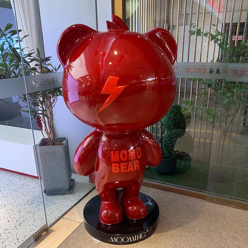 玻璃钢雕塑企业IP形象雕塑公司展馆商场展厅大摆件网红卡通熊雕塑