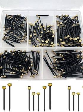 250pcs黑色铜头钉五规格盒装穿心相框铜头钉圆头钉黑色木墙钉子