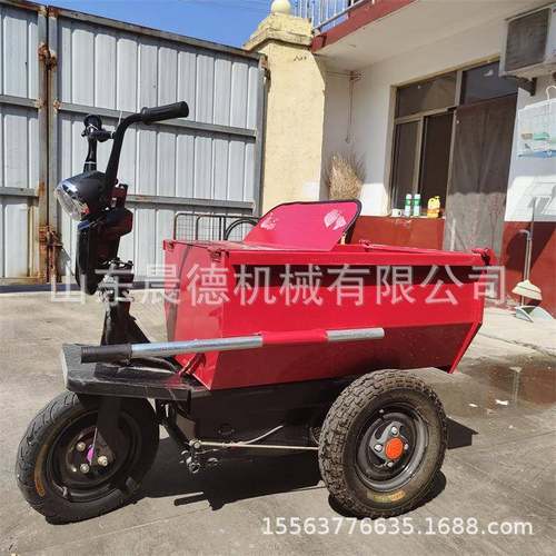 矿用翻斗工程车电动三轮矿用车建筑工地自卸运输灰斗车
