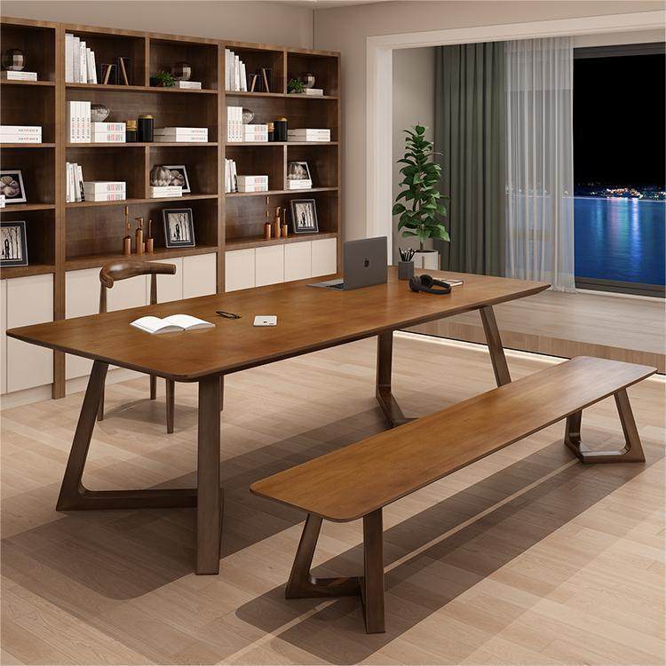 现代简约书房实木书桌长桌家用写字电脑桌长方形卧室学习桌办公桌