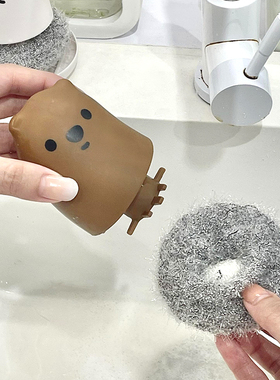 可爱小熊钢丝球不掉丝家用厨房洗碗神器刷锅盘带手柄多功能清洁刷