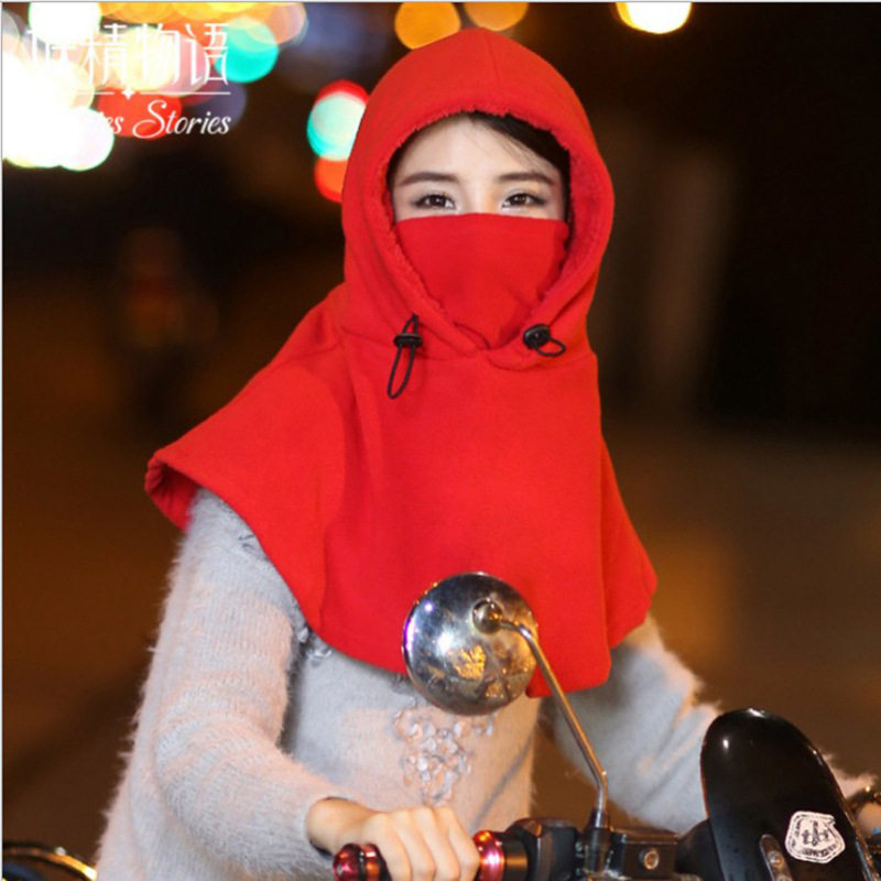 帽子男女冬天骑车防风口罩帽骑行头套蒙面保暖抓绒护耳围脖帽冬季