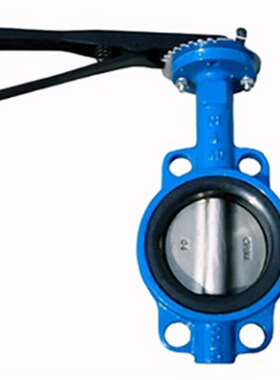 D71X-16 球墨铸铁 手柄对夹蝶阀 对夹式 手动碟阀 DN65 80 100