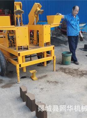畅销非洲市场QT2-20中型液压移动柴油机实心粘土连锁砖制砖机