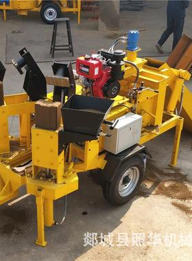 QT2-20搅拌机提升料斗双工作平台移动柴油粘土泥土免烧制砖机