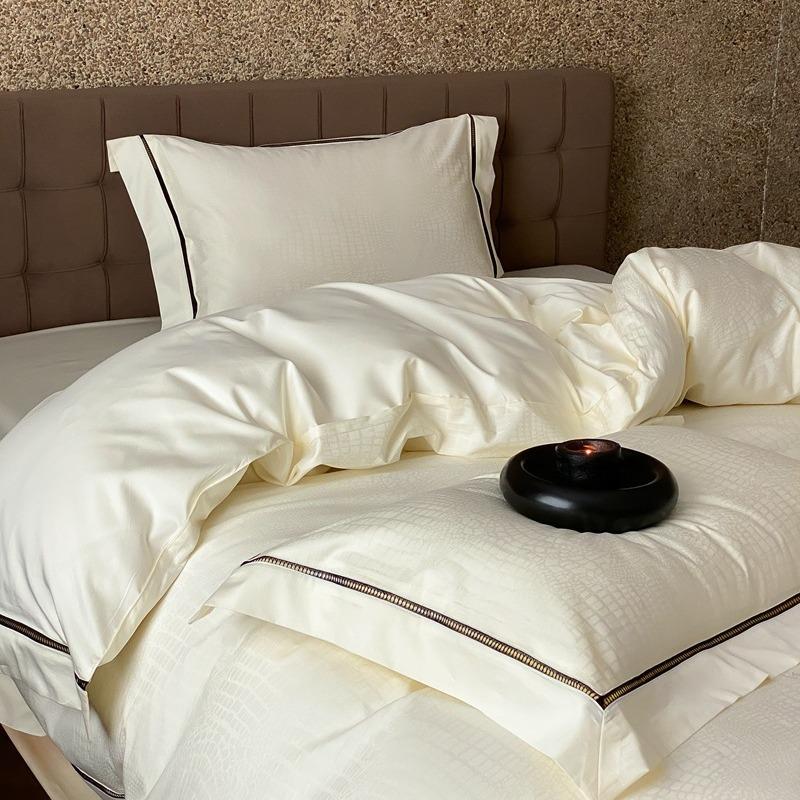 【折扣价】极简风床品100S长绒棉全棉四件套纯棉床单轻奢提花肌理