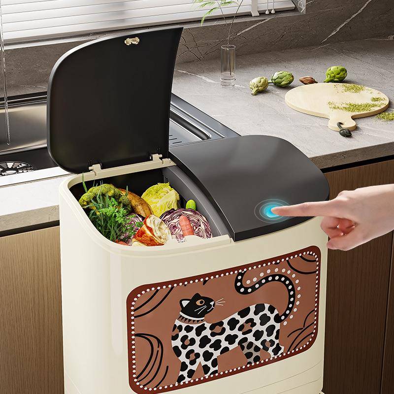【折扣价】厨房垃圾桶高款多层按压脚踏式免弯腰家用收纳筒厨余带