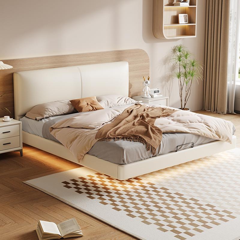 【折扣价】奶油风皮床2米x2米2女生卧室悬浮床主卧高端大气小户型