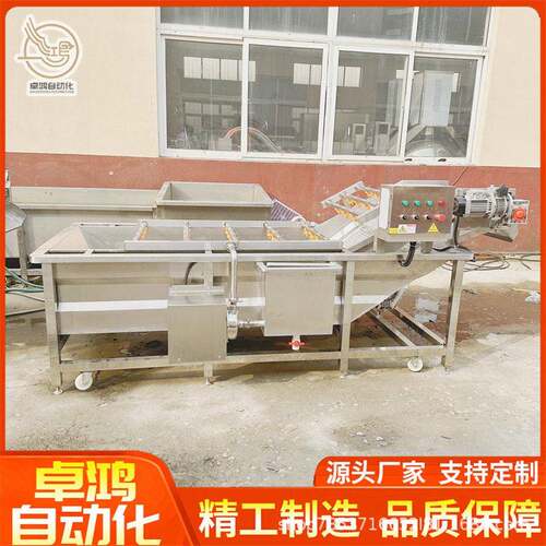 连续式果蔬气泡清洗机大型包装袋去油污清洗设备商用气泡洗菜机