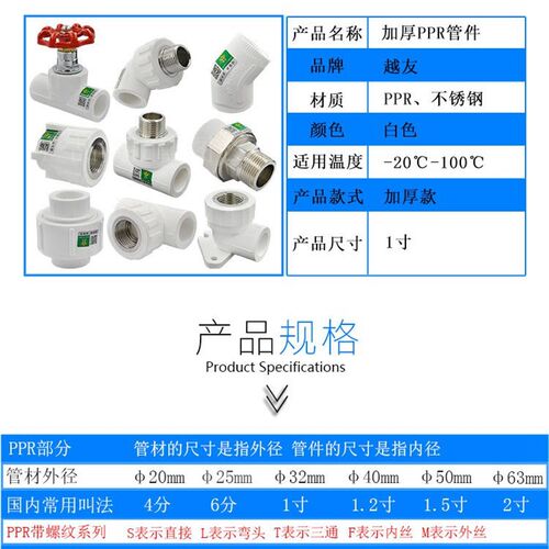 PPR水管配件管件321寸外丝内丝直接弯头三通全塑铜活接截止阀过桥