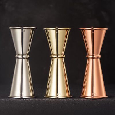 调酒师酒吧不锈钢卷边经典款带刻度量杯量酒器安士器盎司杯jigger
