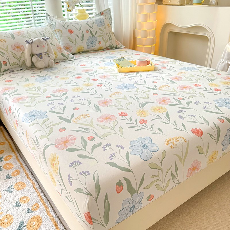 小清新碎花纯全棉床笠1.o35m榻榻米床罩床包1.5x1.8x1.9x2x2.2定