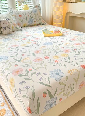 小清新碎花纯全棉床笠1.o35m榻榻米床罩床包1.5x1.8x1.9x2x2.2定