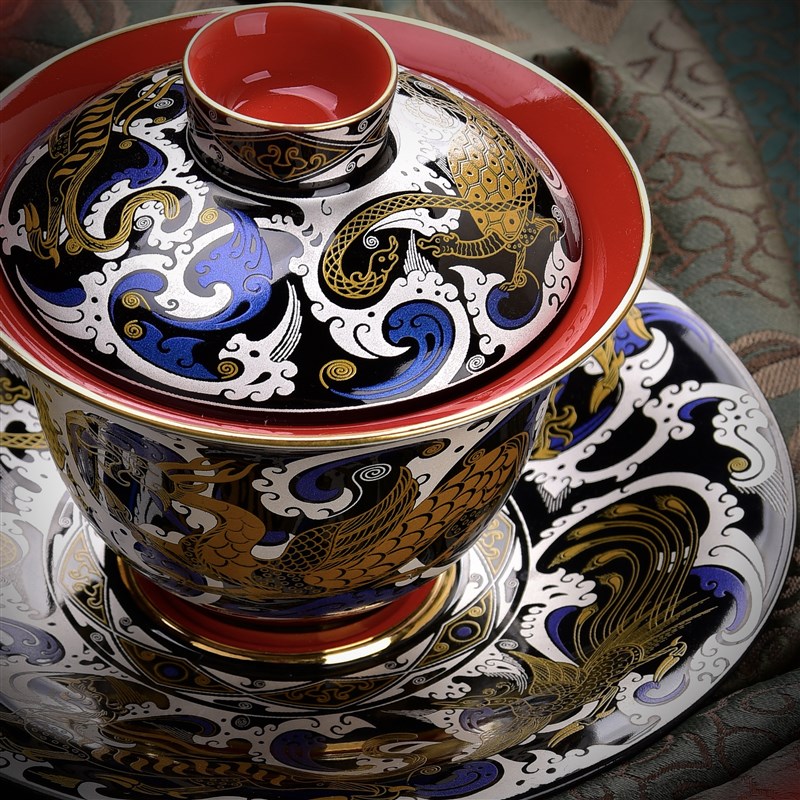 金银错四象d描金高档主人杯单杯大号陶瓷品茗杯功夫茶杯茶具礼盒