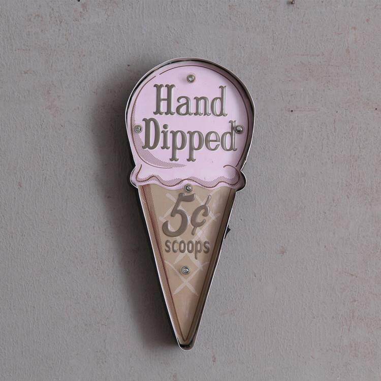 美式乡村壁饰冰淇淋LED灯铁艺墙面壁饰壁挂装饰跨境热卖