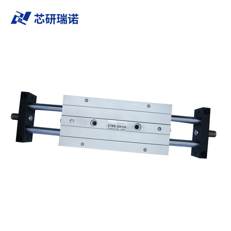 芯研瑞诺气动双杆双轴气缸双杠大推力STMB 25*100 可调行程气缸批
