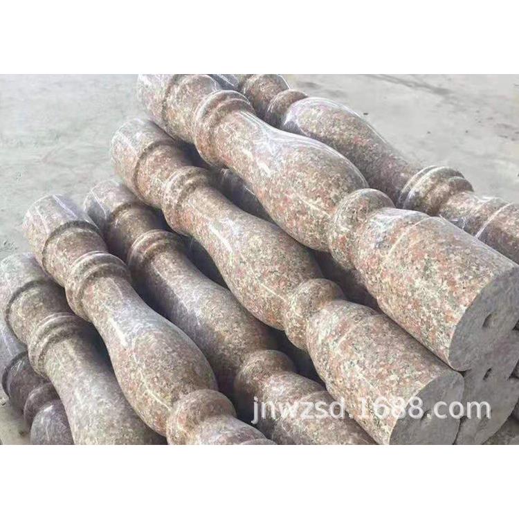 汉白玉宝瓶柱石栏杆厂 阳台花瓶柱石雕栏杆造价 美观耐用 恒旺