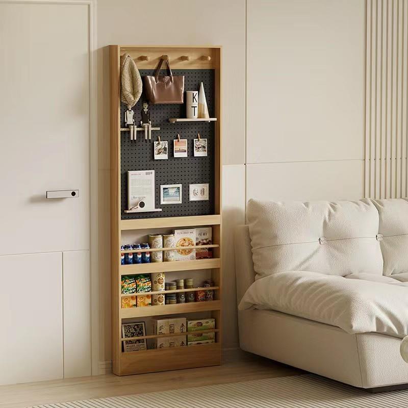 厂家直销门后洞洞板收纳架实木儿童绘本架超薄置物架超窄置物架