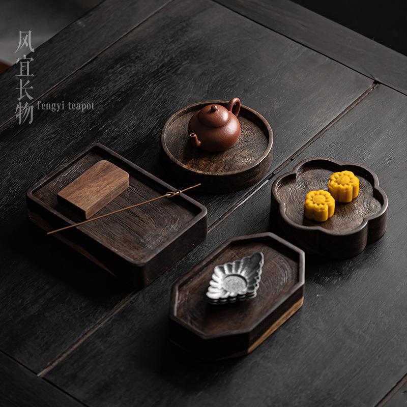 风宜长物 黑檀木整木壶承干泡台小茶台实木壶承茶壶托养壶垫茶盘