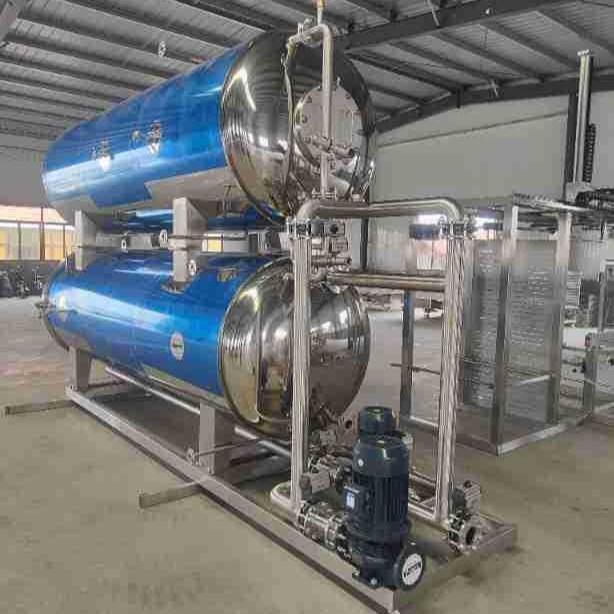 全自动双层水浴式杀菌锅大型卤蛋毛蛋喷淋式不锈钢杀菌设备灭菌釜