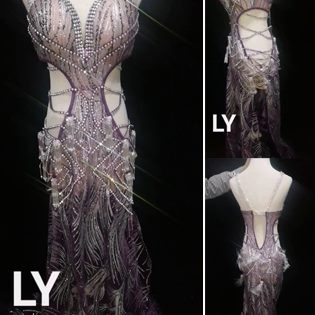 鱼尾裙演出服装 肚皮舞装肚皮舞 同款连体肚皮舞Y老师L表演服石英