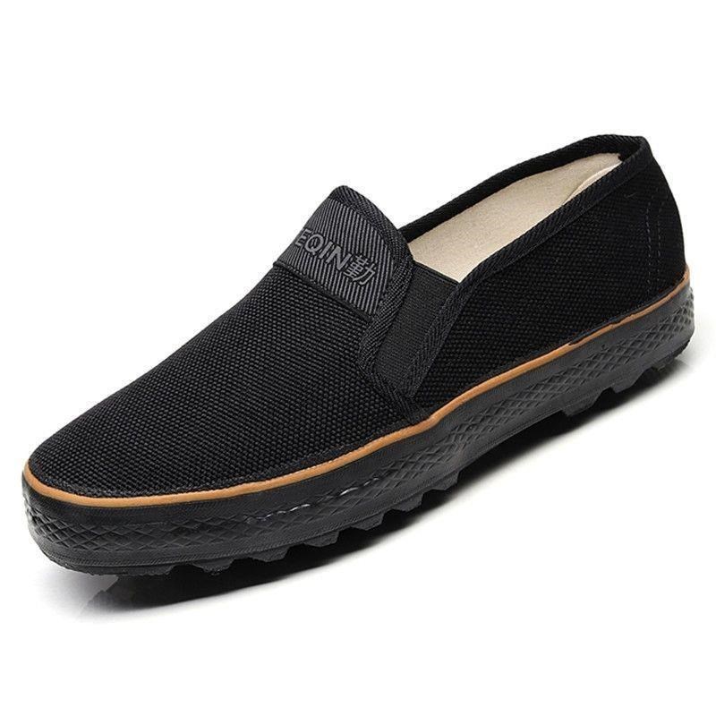 回低帮解放c鞋男女一脚蹬特勤鞋黑色作训鞋工地耐磨胶鞋劳保鞋四