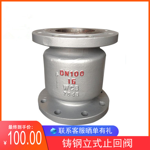 铸钢立式法兰止回阀H42H-16tC法兰单向阀 逆止阀DN25 50 65 80 10