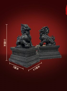 湖南麒麟摆件一对店铺客厅v家居卧室办公桌招财石雕汉白玉开业礼