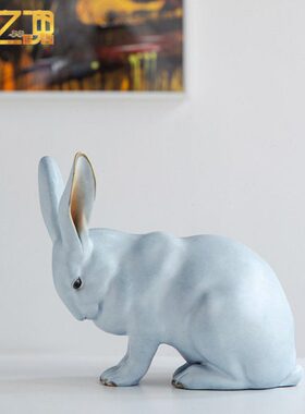 可爱桌面装饰品十二生肖铜家居铜兔子客厅工艺品雕塑摆件之魂坐姿