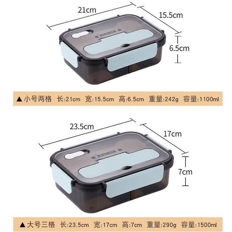 日式学生饭盒加厚PP塑料材质分格隔餐盒上班族便当盒可微波炉加热