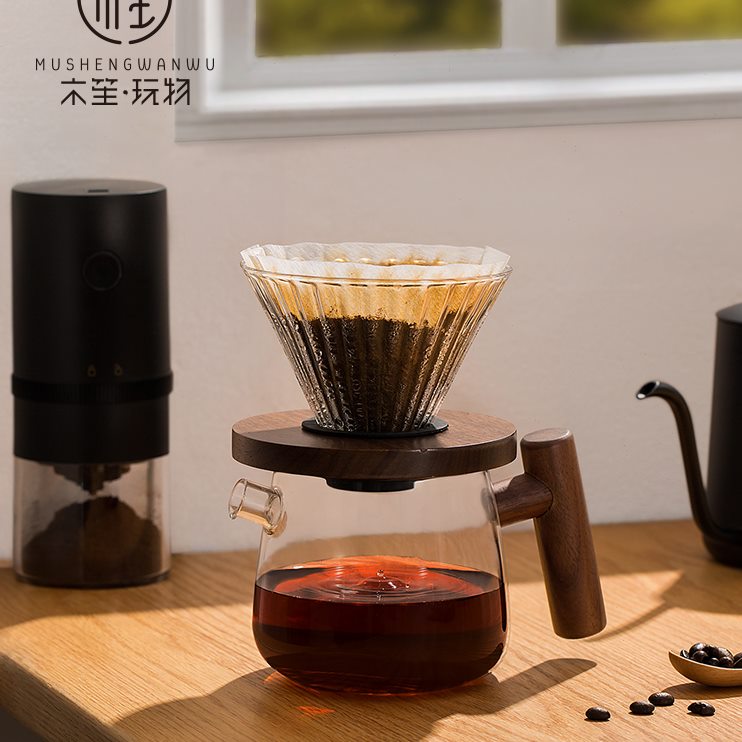 过滤小型耐热美式分滤家用冲手冲咖啡壶套装享具杯泡器滴漏玻璃壶