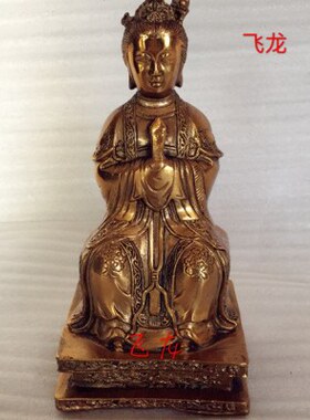 山泰老龙圣母铜像母碧霞元君家居工艺品摆件山泰纯铜飞