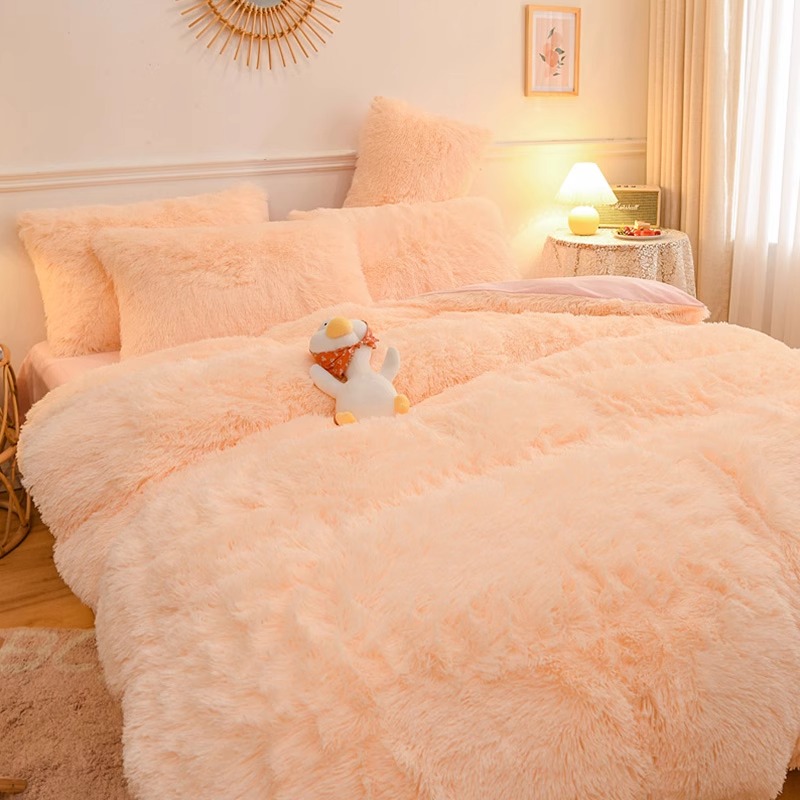 2024新款冬季加厚水貂绒t床上四件套牛奶珊瑚绒双面加绒床单被笠