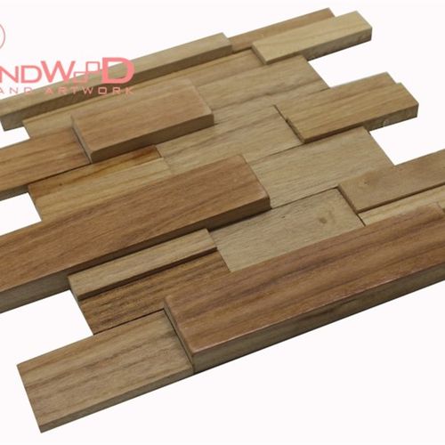 原木实木马赛克电视背景墙装饰餐厅咖啡厅N客厅卧室背景装饰建材