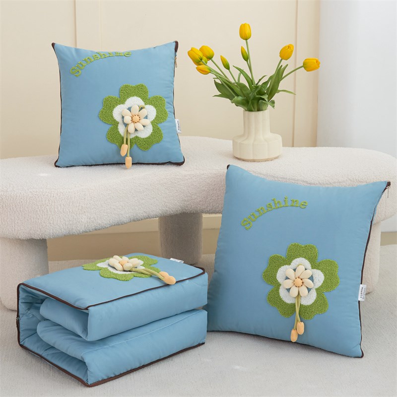 枕头被折叠d两用四季办公室午休被空调毯子汽车坐垫坐垫二合一