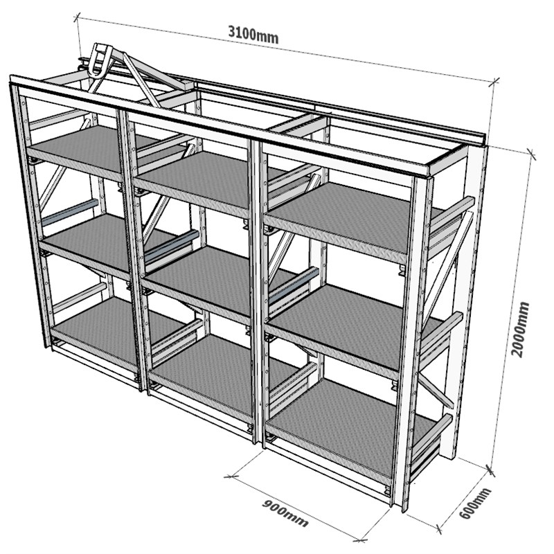 货架架重型c置物架全开货架仓库仓储架子架抽拉式货架模具重型货