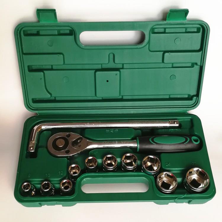 汽修组合工具 公制1/2套筒扳手组套 大飞13件套筒棘轮扳五金工具