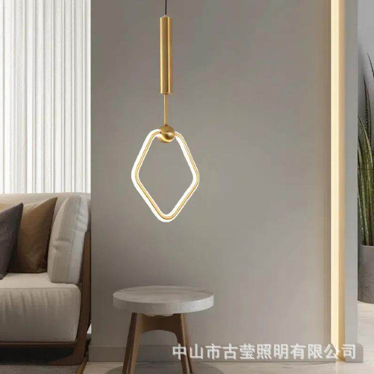 极简床头吊灯长线现代简约客厅灯背景墙壁灯北欧卧室灯具圆形护眼