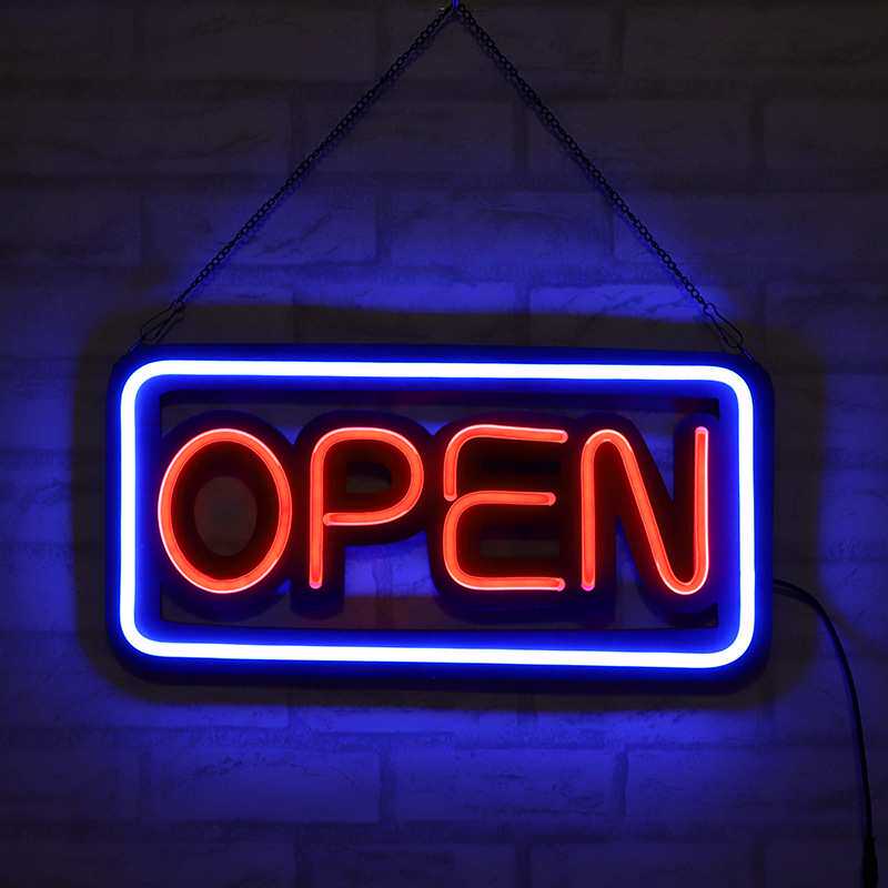 东阳LED软管复古酒吧霓虹灯字母发光管店名广告牌60*30cm open牌