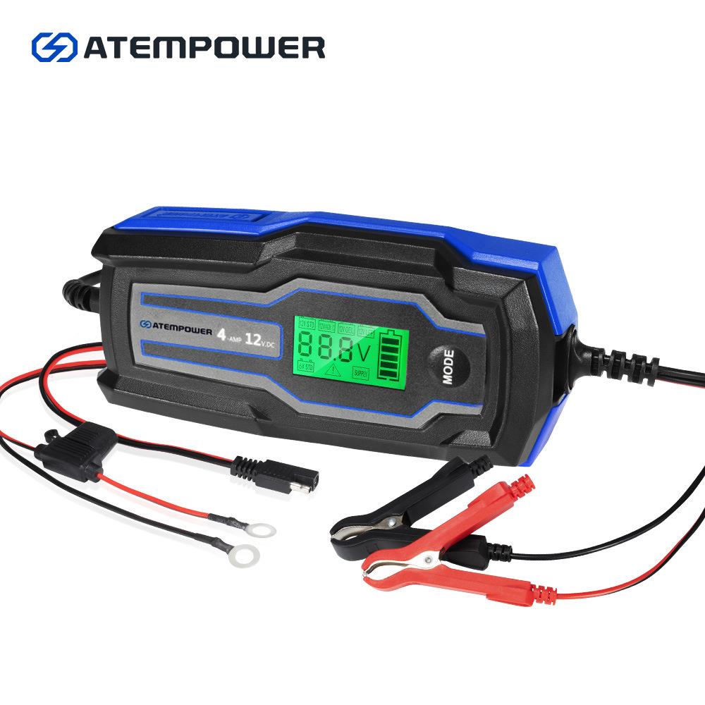 4A 6V/12V AC TO DC 汽车电瓶充电器铅酸锂电池智能充电器