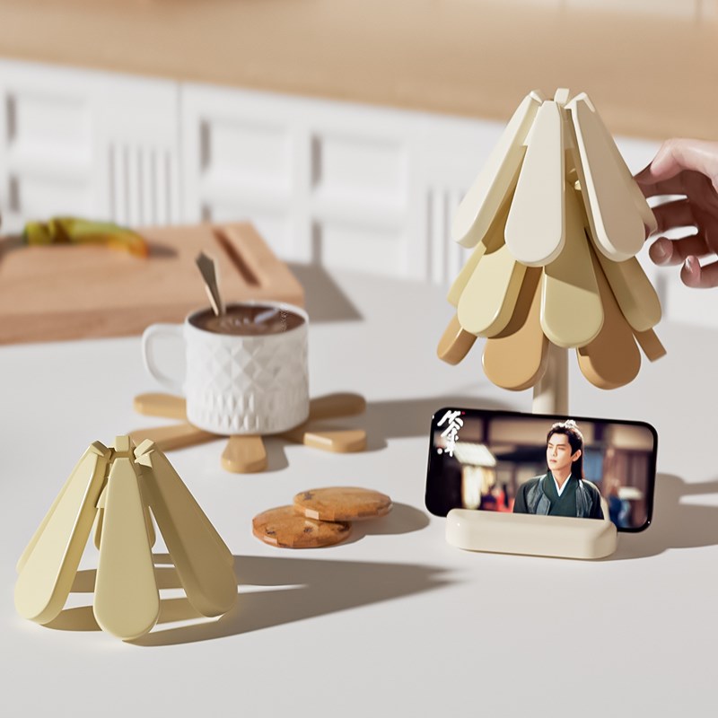 防烫隔热垫餐桌耐高温锅垫高级感碗F垫一棵树收纳砂锅垫硅胶菜盘