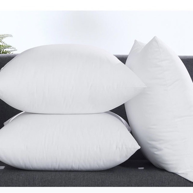 全棉防羽布羽丝绒拉链抱枕芯靠N垫芯靠枕芯纯白色