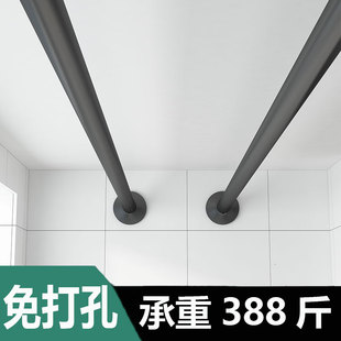 阳台晾衣神器免打孔晾p衣杆伸缩室内晒晾衣架隐形晾衣绳家用凉衣